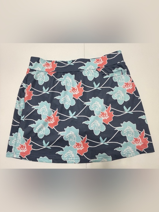 Pebble Beach Pants - Pebble Beach Floral Golf Skort Size L Athletic Tennis Skirt Navy Blue Teal